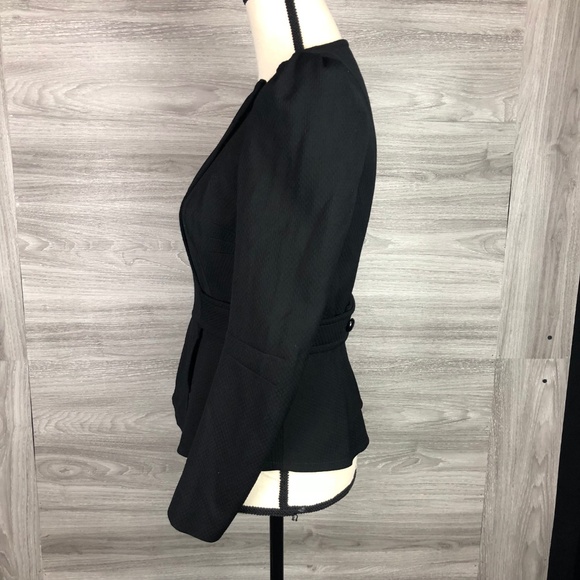 Tracy Reese Black Wool Wrap Top Size 2 - Picture 4 of 6